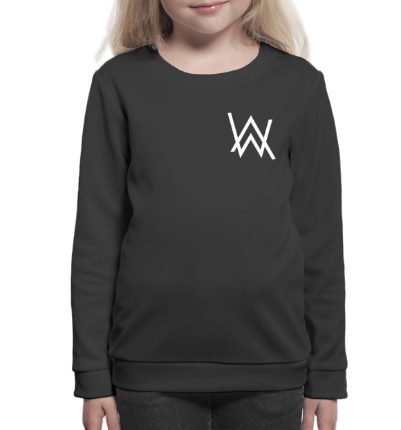 Свитшот для девочек с изображением Alan Walker цвета Белый