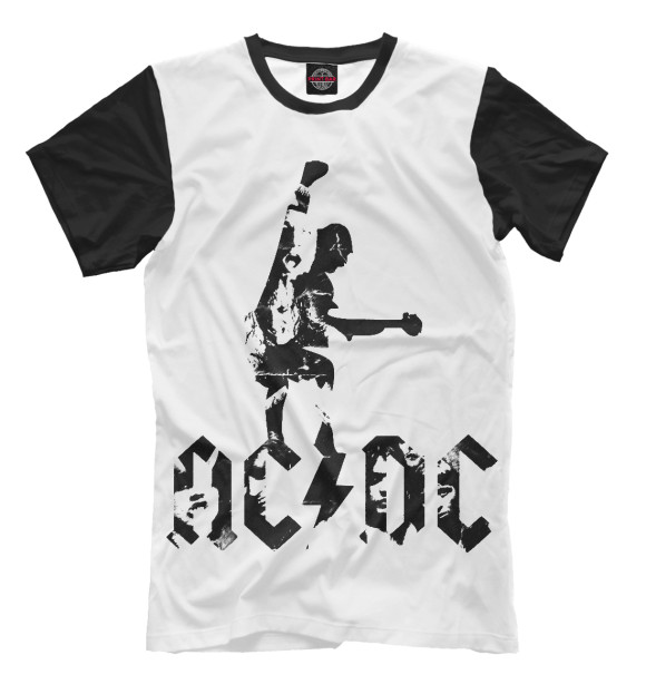 Футболка для мальчиков с изображением AC/DC цвета Молочно-белый