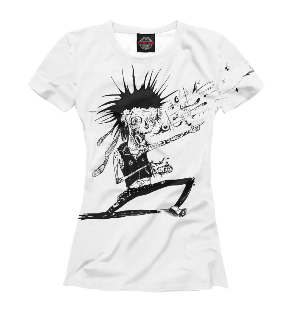 Футболка для девочек с изображением Punk цвета Белый