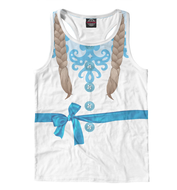 Мужская майка-борцовка с изображением Снегурочка цвета Белый