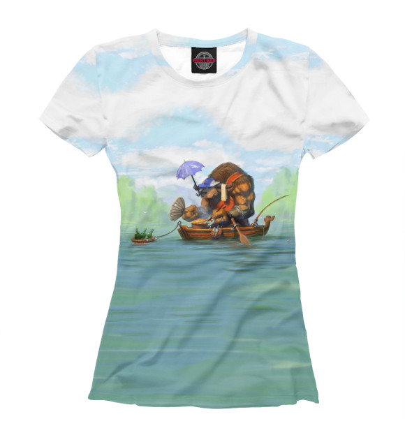 Женская футболка с изображением Fishing Bull цвета Белый