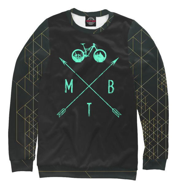 Мужской свитшот с изображением MTB Green цвета Р‘РµР»С‹Р№