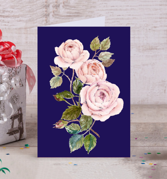 Открытка с изображением Roses цвета Белый