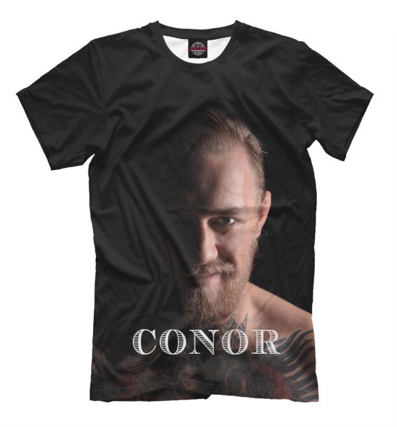 Мужская футболка с изображением Conor McGregor цвета Черный
