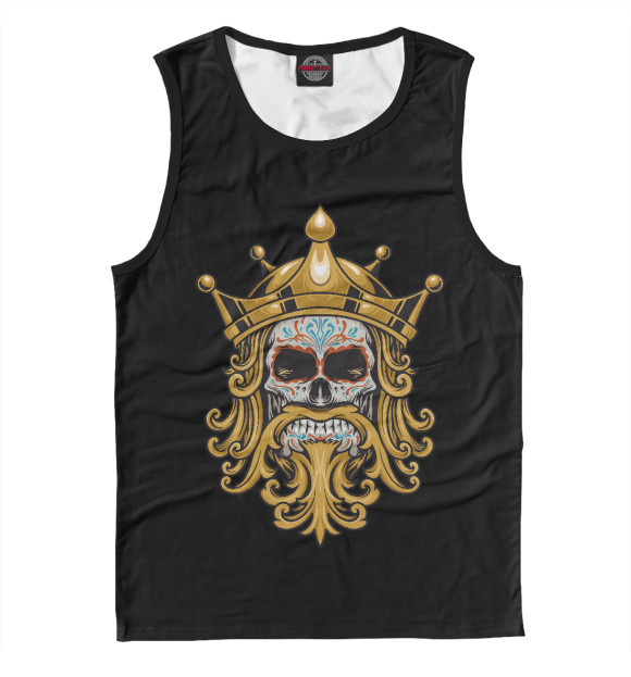 Майка для мальчика с изображением King Skull цвета Белый