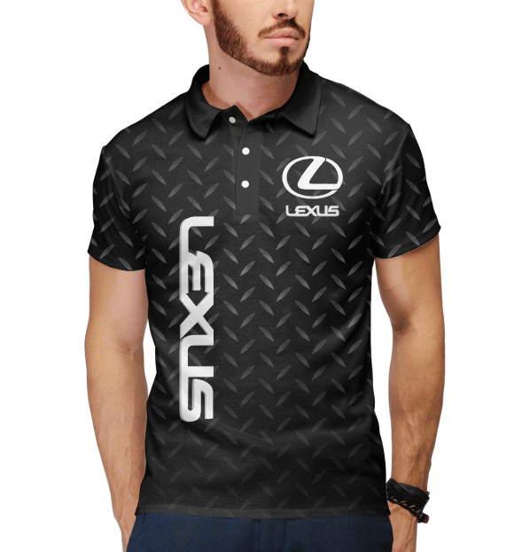 Мужское поло с изображением Lexus Лексус цвета Белый