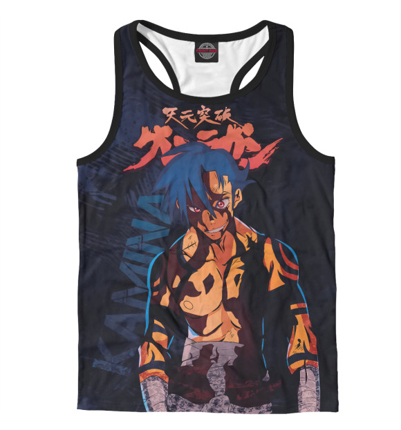 Мужская майка-борцовка с изображением Гуррен-Лаганн цвета Белый