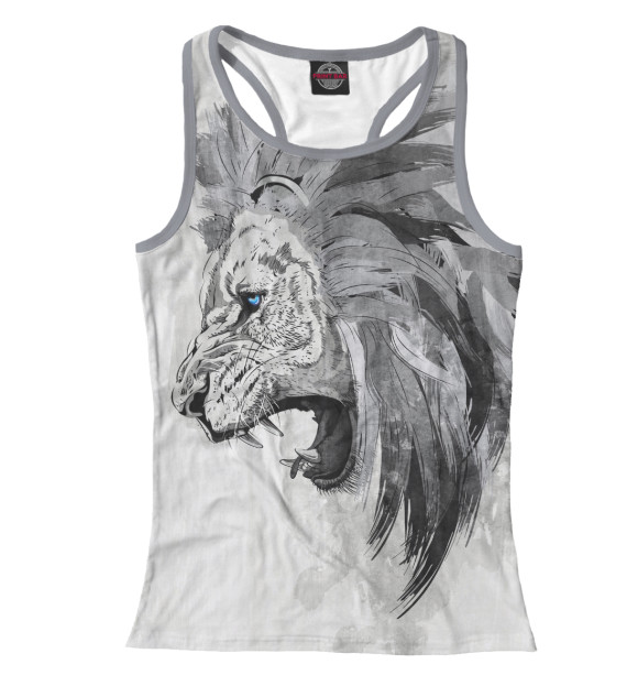 Женская майка-борцовка с изображением Lion цвета Белый