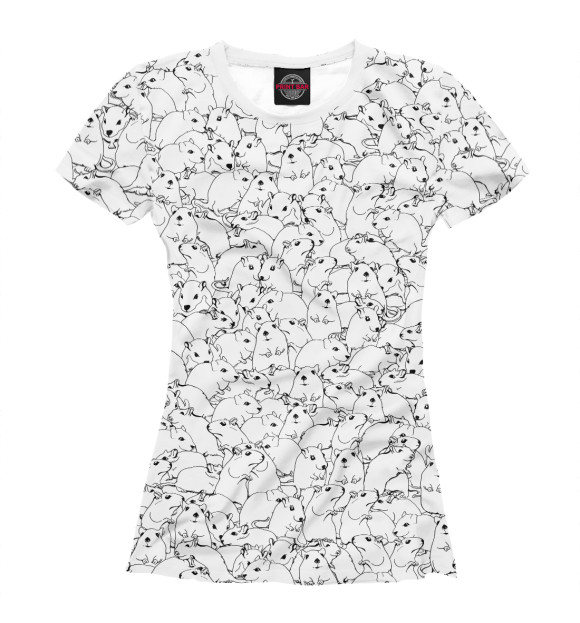 Женская футболка с изображением Белые мыши цвета Белый