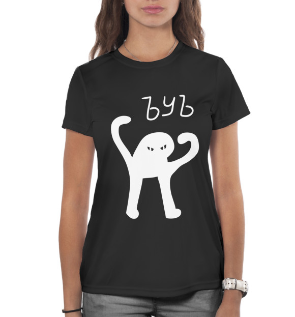 Женская футболка с изображением ЪУЪ цвета Белый