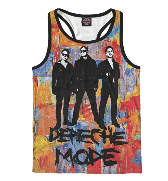 Мужская майка-борцовка с изображением Depeche Mode цвета Белый