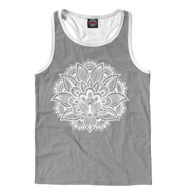 Мужская майка-борцовка с изображением Лилия цвета Белый