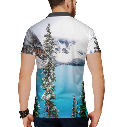 

Поло Print Bar, Белый, Озеро