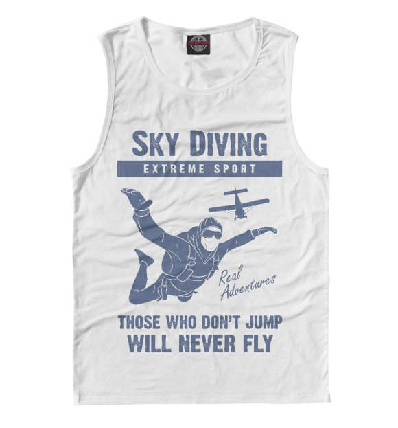 Майка для мальчика с изображением Скайдайвинг цвета Белый