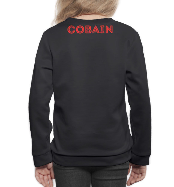 Свитшот для девочек с изображением Kurt Cobain цвета Белый