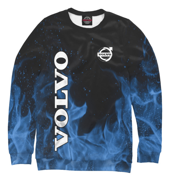 Свитшот для девочек с изображением Volvo blue fire цвета Белый