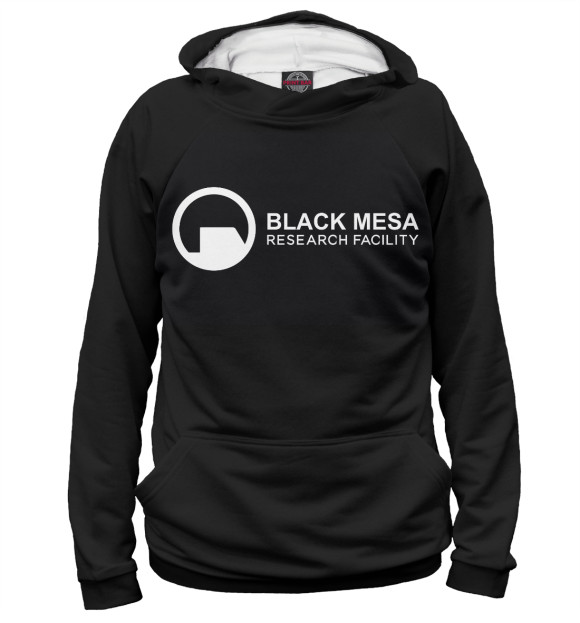 Мужское худи с изображением Сотрудник Black Mesa цвета Белый