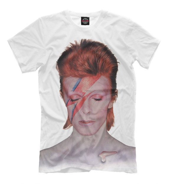 Мужская футболка с изображением David Bowie цвета Молочно-белый