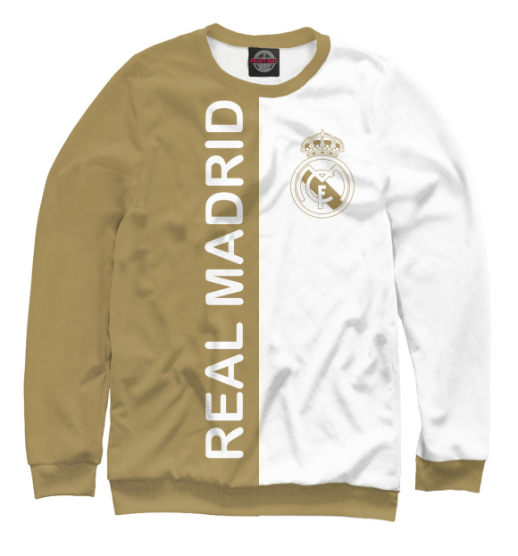 Свитшот для девочек с изображением Real Madrid Gold цвета Белый