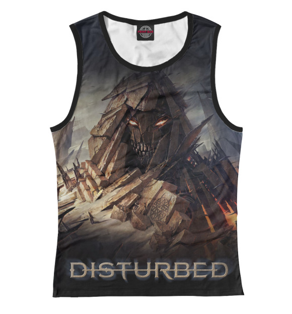 Майка для девочки с притом Disturbed цвета Белый Майка для девочки с изображением Disturbed цвета Белый