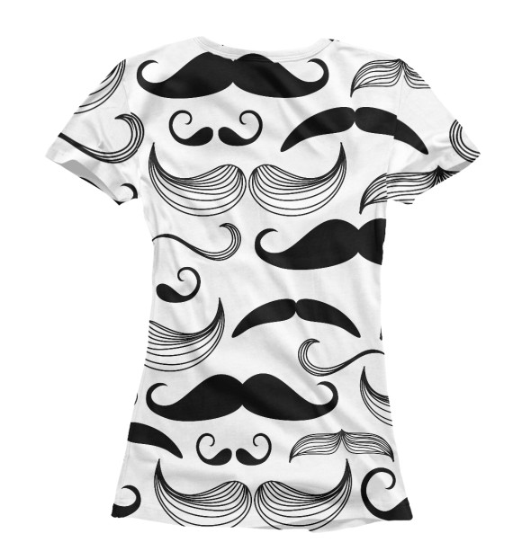 Футболка для девочек с притом Усы цвета Белый Футболка для девочек с изображением Усы цвета Белый