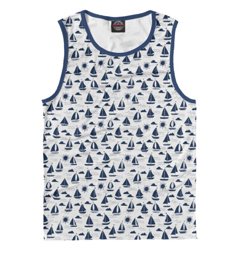 

Майки Print Bar, Белый, Кораблики на белом