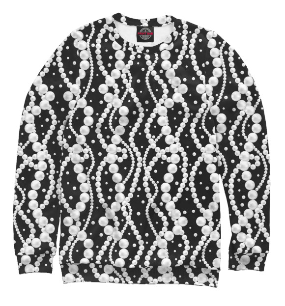 Мужской свитшот с изображением Жемчуг цвета Белый