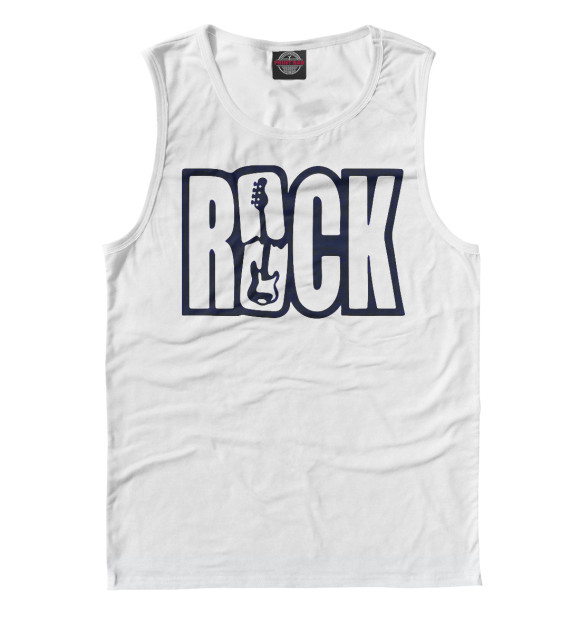 Майка для мальчика с притом Rock цвета Белый Майка для мальчика с изображением Rock цвета Белый