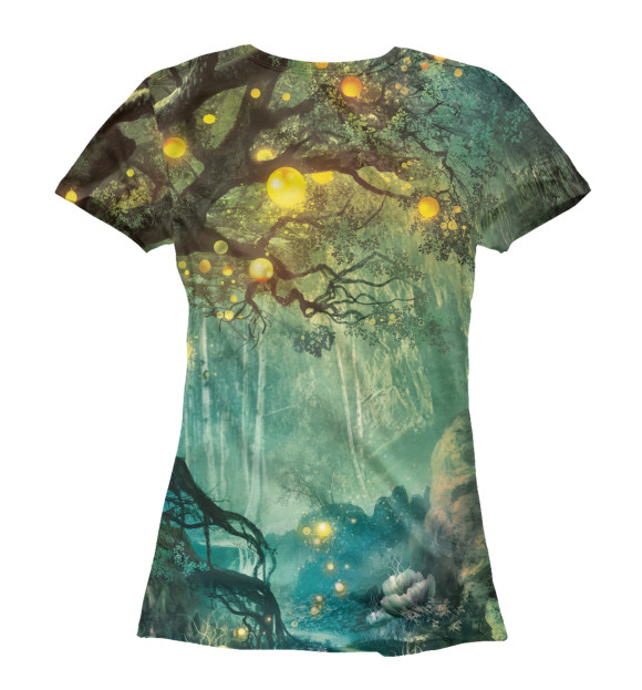 Женская футболка с изображением Волшебный лес цвета Белый