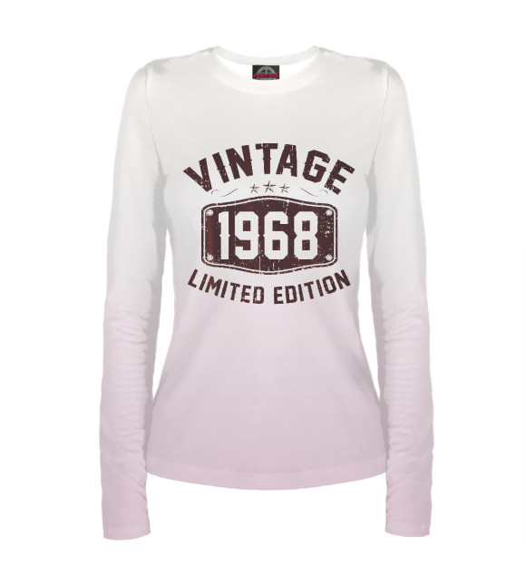 Женский лонгслив с изображением Vintage 1968 цвета Белый