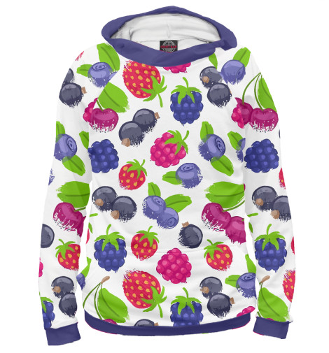 

Худи Print Bar, Белый, Ягоды