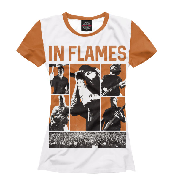 Женская футболка с изображением In Flames цвета Белый