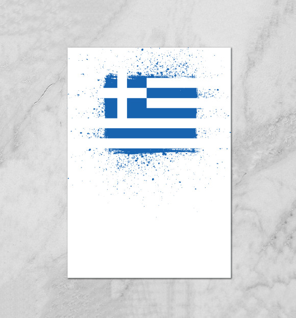 Плакат с изображением Греческий флаг цвета Белый