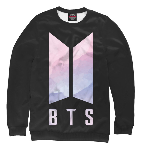 Женский свитшот с изображением BTS цвета Белый