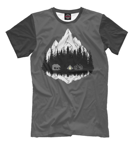 Футболка для мальчиков с изображением Mountains цвета Серый