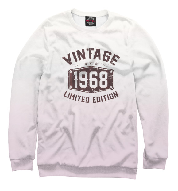 Мужской свитшот с изображением Vintage 1968 цвета Белый