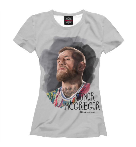 Женская футболка с изображением Conor McGregor цвета Белый