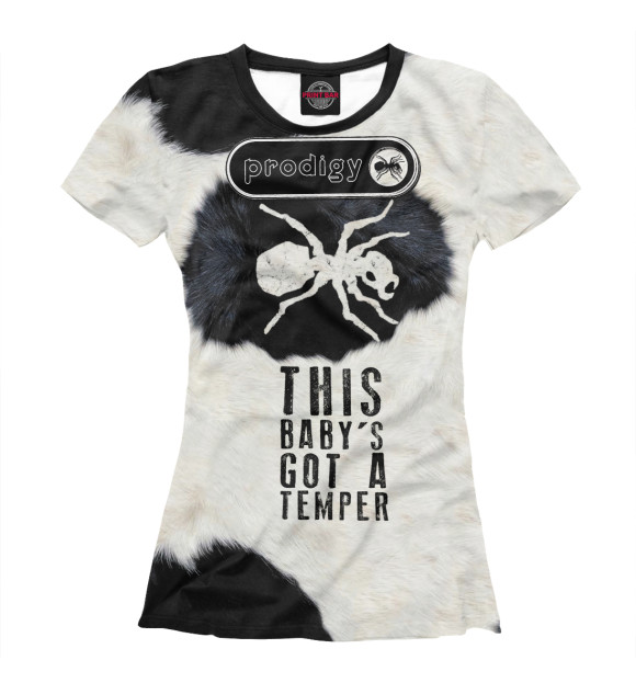 Футболка для девочек с изображением This Baby's Got a Temper цвета Белый