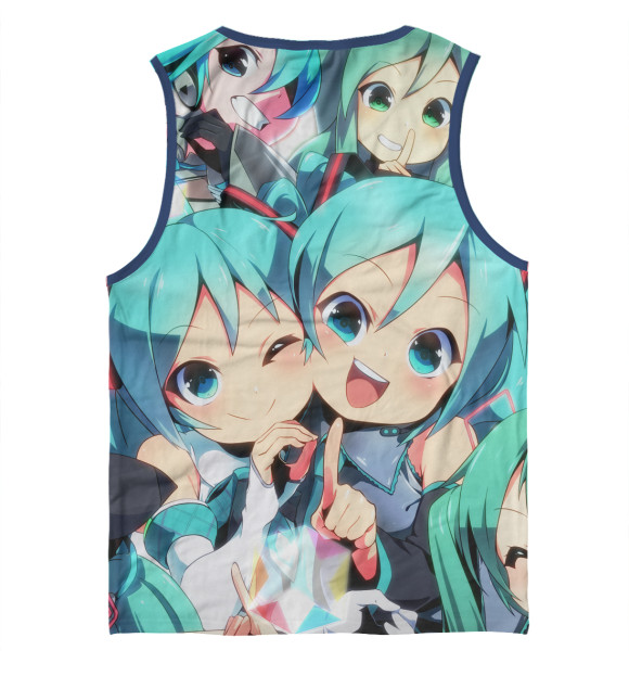 Мужская майка с изображением Мику Вокалоид цвета Белый