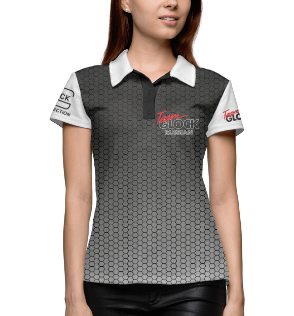 Женское поло с изображением Practical Shooting (Glock Style) цвета Белый