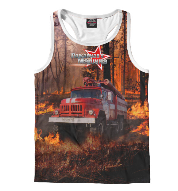 Мужская майка-борцовка с изображением Зил-131 цвета Белый