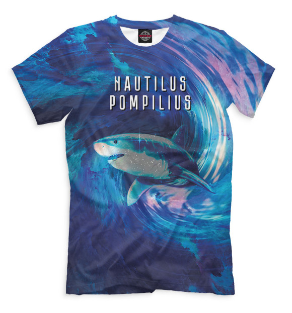 Мужская футболка с изображением Наутилус Помпилиус цвета Грязно-голубой