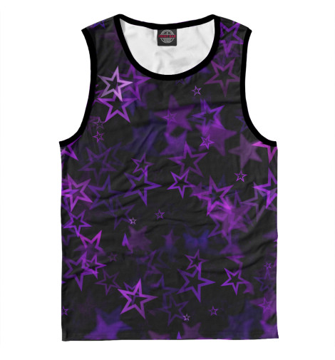 

Майки Print Bar, Белый, Фиолетовые звезды