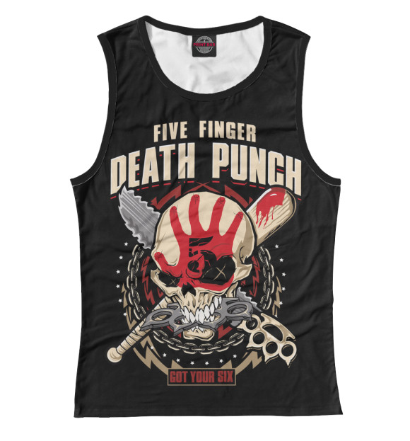 Майка для девочки с изображением Five Finger Death Punch цвета Белый