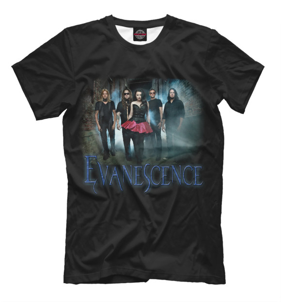 Мужская футболка с изображением Evanescence цвета Белый