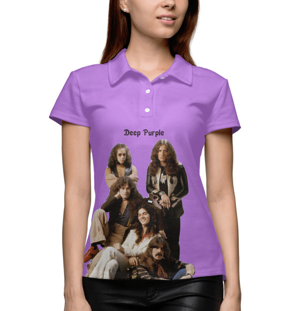 Женское поло с изображением Deep Purple цвета Белый