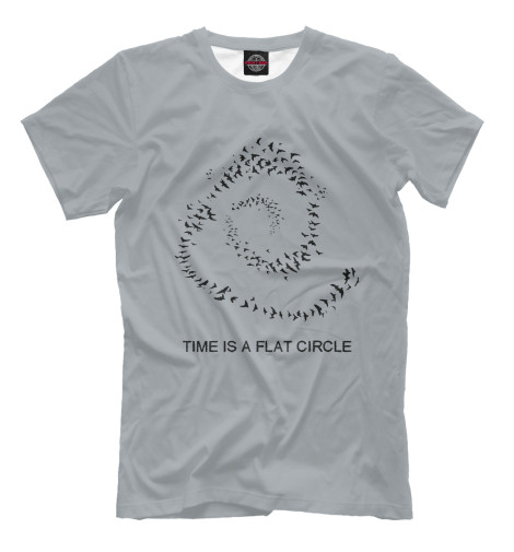 

Футболки Print Bar, Серый, Time is a flat circle