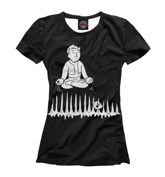 Женская футболка с изображением Zen Vault-Boy цвета Белый