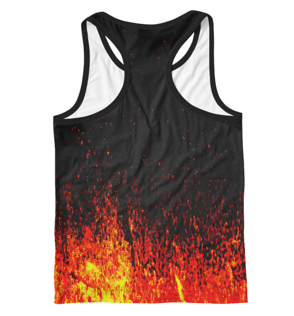 Мужская майка-борцовка с изображением Черное солнце огненное цвета Белый