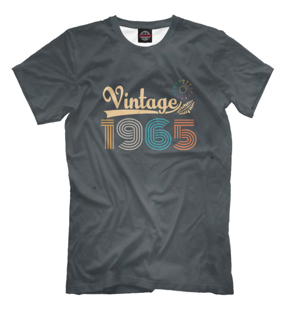 Футболка для мальчиков с изображением Vintage 1965 цвета Белый